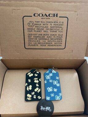 Coach Large Custom Hangtags in Black with Cherries & Blue with Butterflies